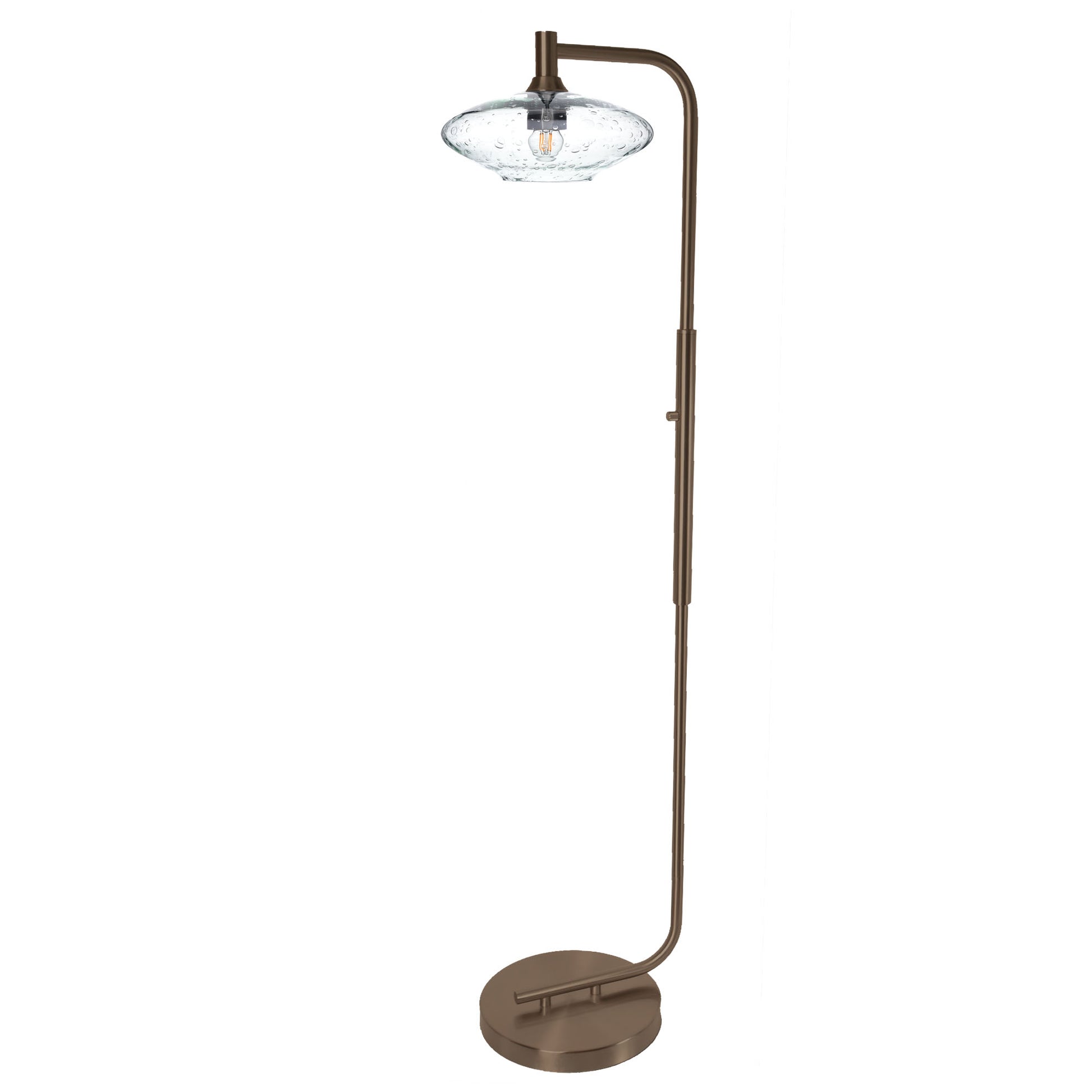 951 Floor Lamp-Glass-Bicycle Glass Co-Lunar-Steel Blue-Brushed Nickel-Bicycle Glass Co