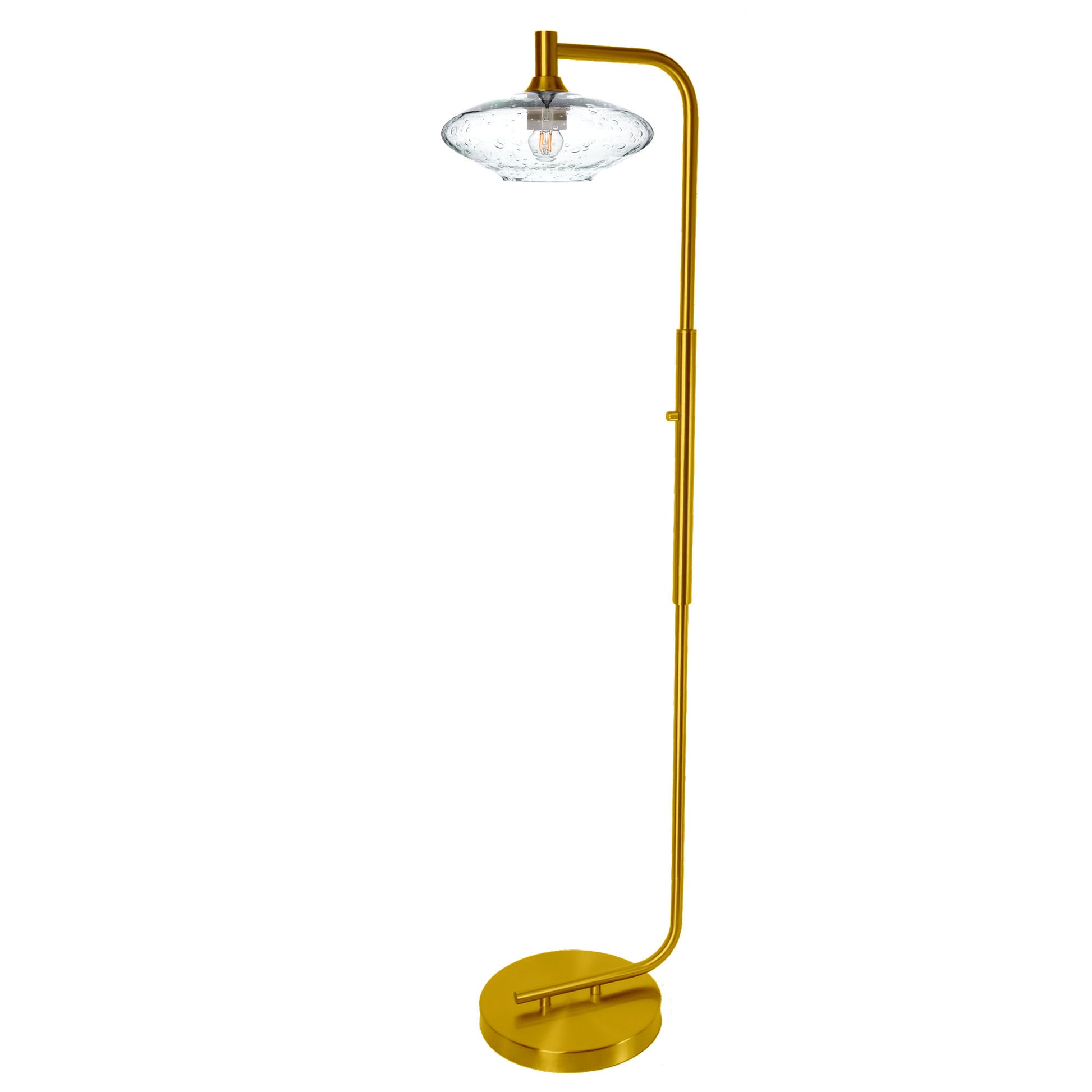 951 Floor Lamp-Glass-Bicycle Glass Co-Lunar-Steel Blue-Brushed Nickel-Bicycle Glass Co