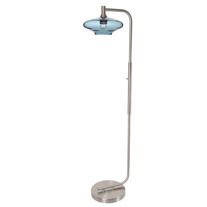 951 Floor Lamp-Glass-Bicycle Glass Co-Lunar-Steel Blue-Brushed Nickel-Bicycle Glass Co