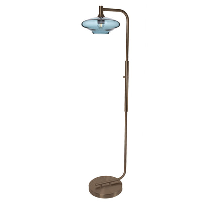 951 Floor Lamp-Glass-Bicycle Glass Co-Lunar-Steel Blue-Brushed Nickel-Bicycle Glass Co