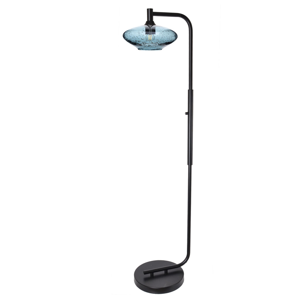 951 Floor Lamp-Glass-Bicycle Glass Co-Lunar-Steel Blue-Brushed Nickel-Bicycle Glass Co