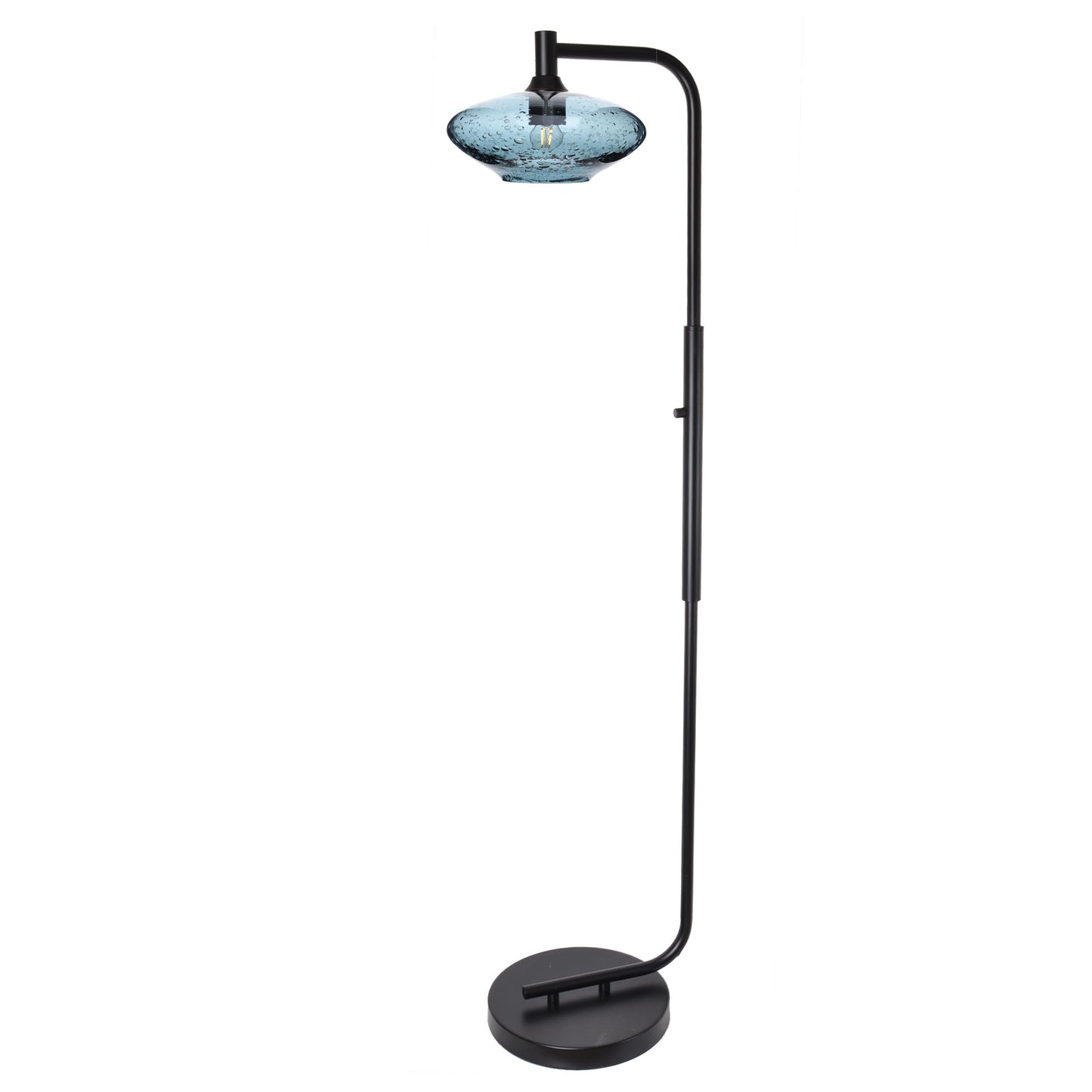 951 Floor Lamp-Glass-Bicycle Glass Co-Lunar-Steel Blue-Brushed Nickel-Bicycle Glass Co
