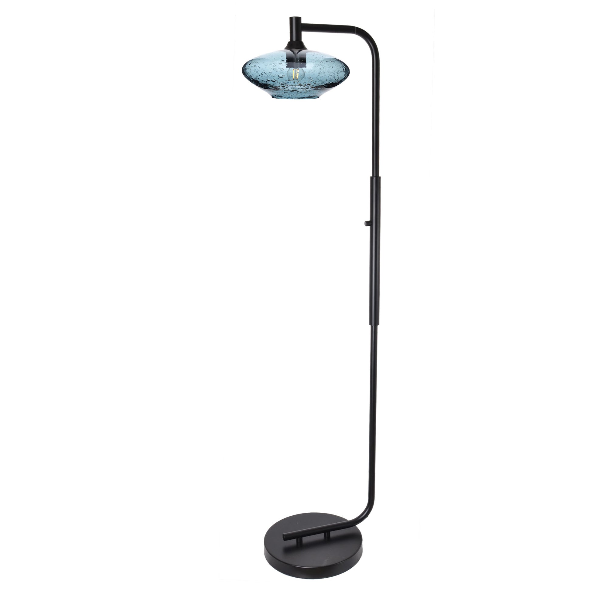 951 Floor Lamp-Glass-Bicycle Glass Co-Lunar-Steel Blue-Brushed Nickel-Bicycle Glass Co