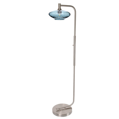 951 Floor Lamp-Glass-Bicycle Glass Co-Lunar-Steel Blue-Brushed Nickel-Bicycle Glass Co