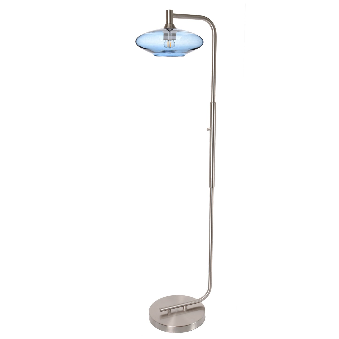 951 Floor Lamp-Glass-Bicycle Glass Co-Lunar-Steel Blue-Brushed Nickel-Bicycle Glass Co