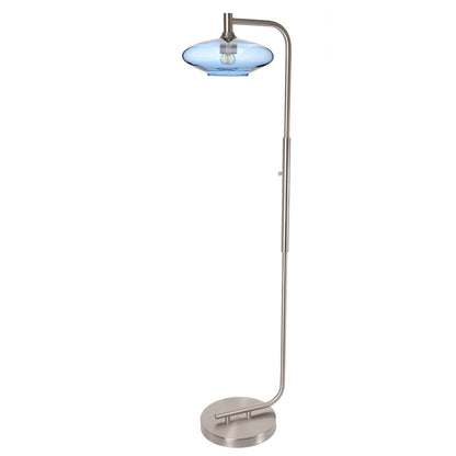 951 Floor Lamp-Glass-Bicycle Glass Co-Lunar-Steel Blue-Brushed Nickel-Bicycle Glass Co