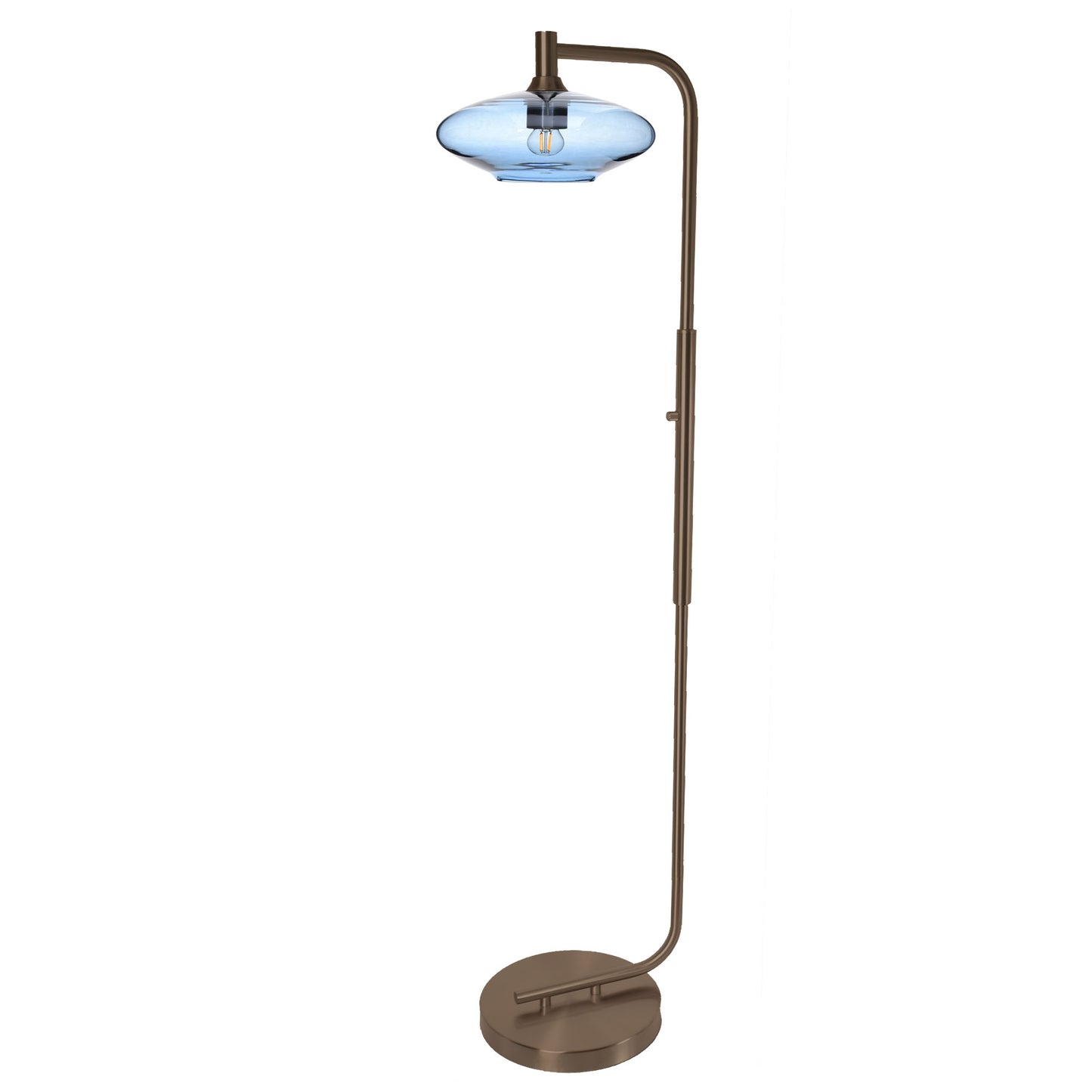 951 Floor Lamp-Glass-Bicycle Glass Co-Lunar-Steel Blue-Brushed Nickel-Bicycle Glass Co