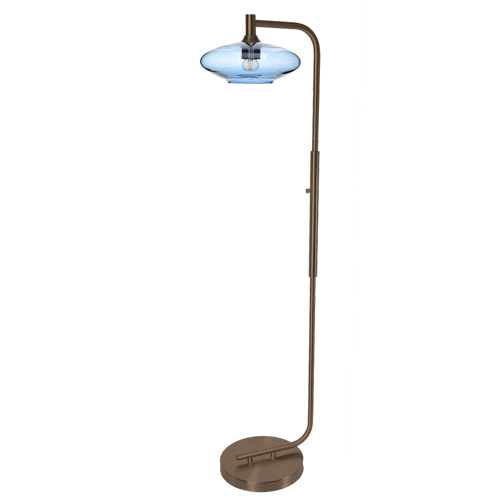 951 Floor Lamp-Glass-Bicycle Glass Co-Lunar-Steel Blue-Brushed Nickel-Bicycle Glass Co