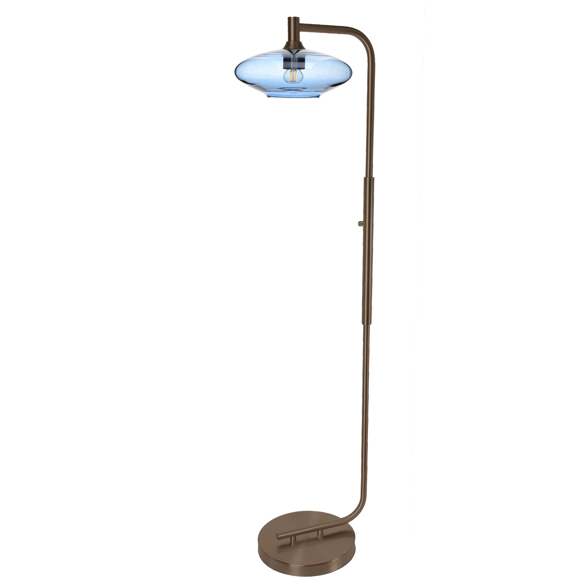 951 Floor Lamp-Glass-Bicycle Glass Co-Lunar-Steel Blue-Brushed Nickel-Bicycle Glass Co