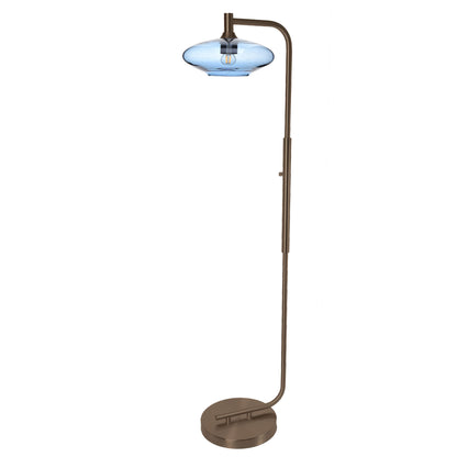 951 Floor Lamp-Glass-Bicycle Glass Co-Lunar-Steel Blue-Brushed Nickel-Bicycle Glass Co