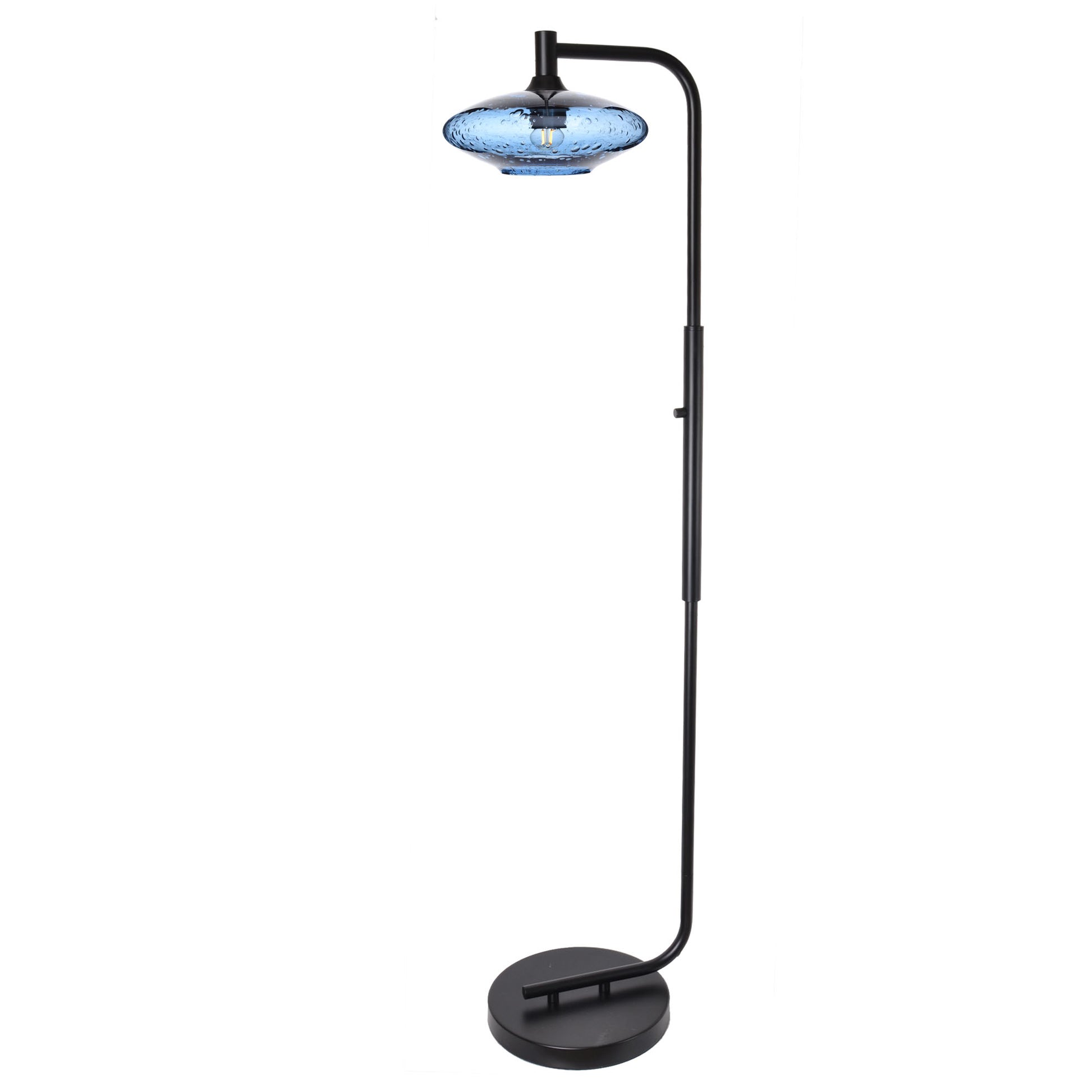 951 Floor Lamp-Glass-Bicycle Glass Co-Lunar-Steel Blue-Brushed Nickel-Bicycle Glass Co