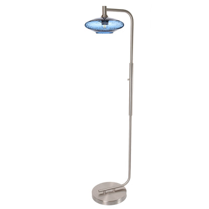 951 Floor Lamp-Glass-Bicycle Glass Co-Lunar-Steel Blue-Brushed Nickel-Bicycle Glass Co