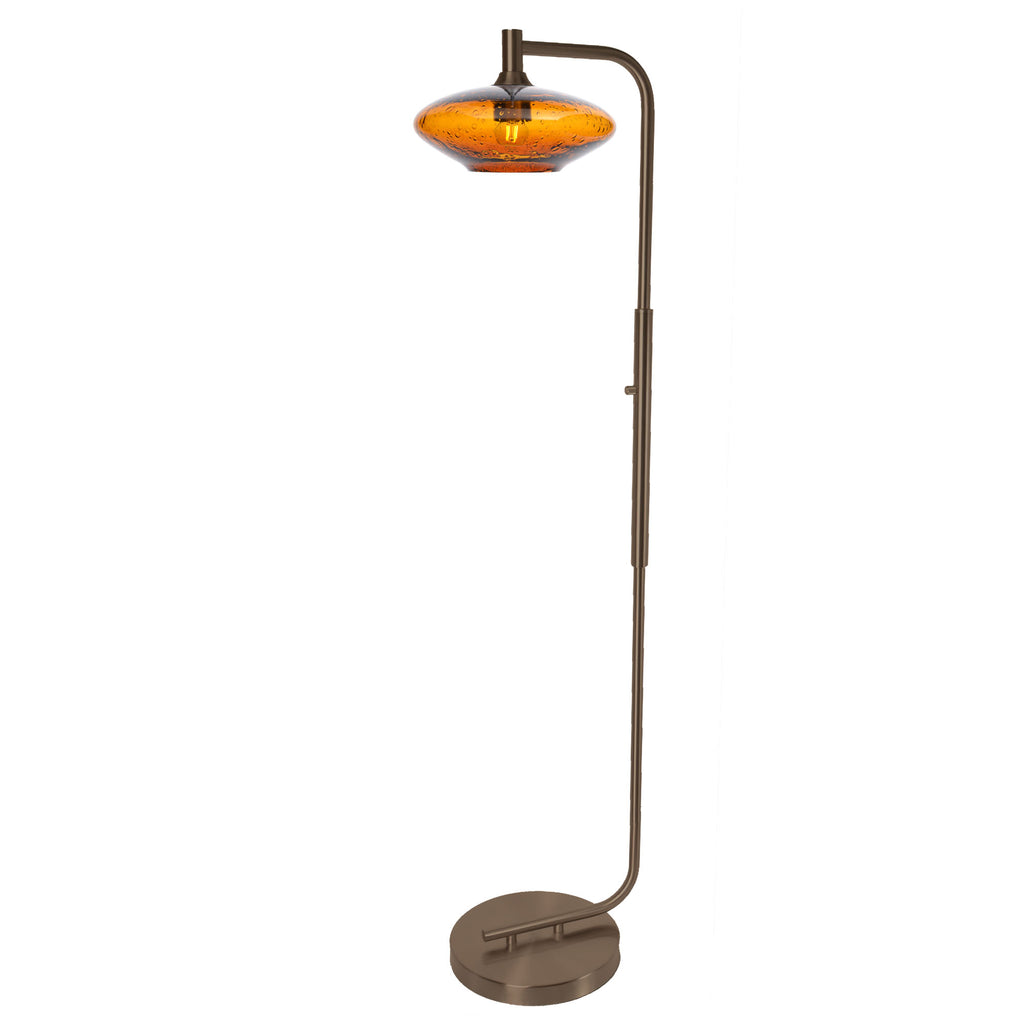 951 Floor Lamp-Glass-Bicycle Glass Co-Lunar-Steel Blue-Brushed Nickel-Bicycle Glass Co