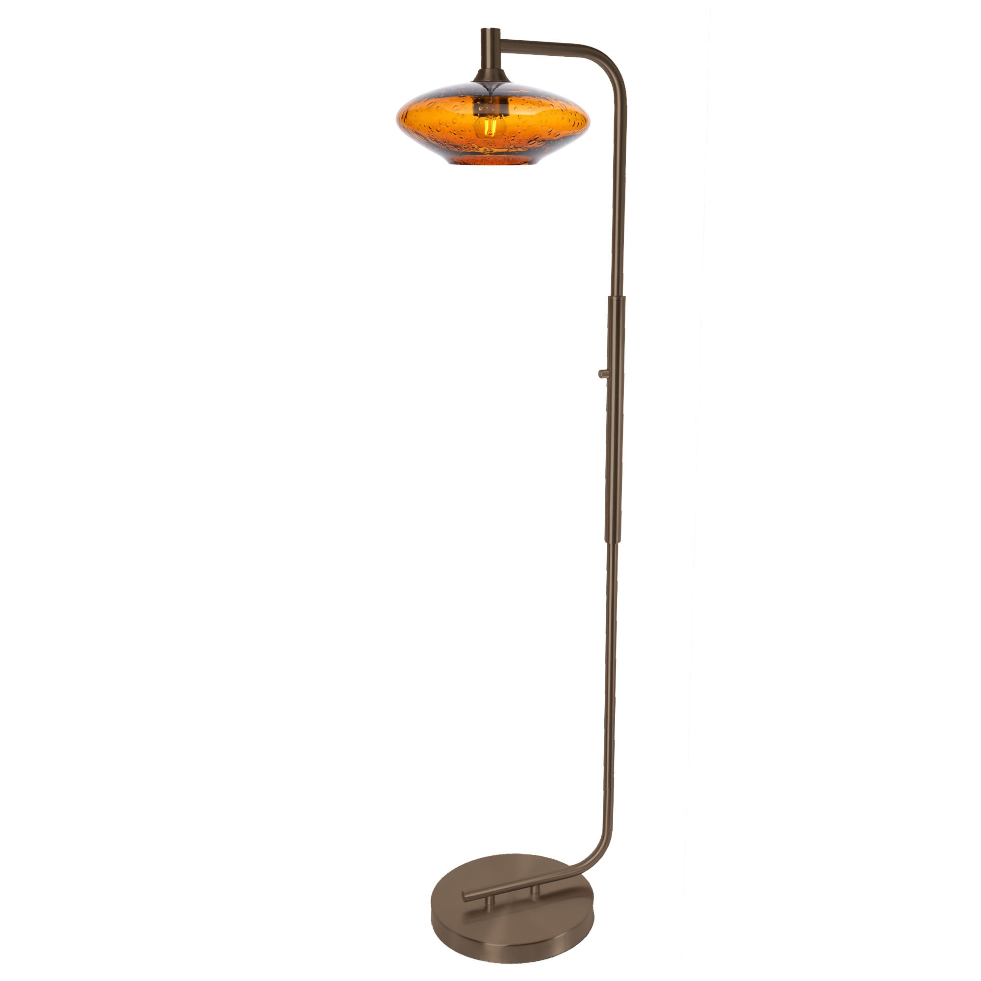 951 Floor Lamp-Glass-Bicycle Glass Co-Lunar-Steel Blue-Brushed Nickel-Bicycle Glass Co