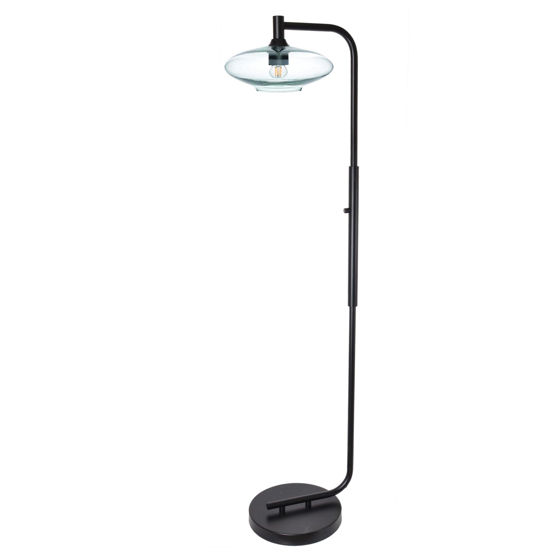 951 Floor Lamp-Glass-Bicycle Glass Co-Lunar-Steel Blue-Brushed Nickel-Bicycle Glass Co