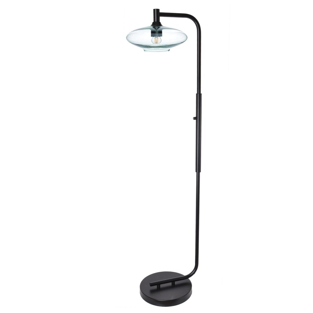 951 Floor Lamp-Glass-Bicycle Glass Co-Lunar-Steel Blue-Brushed Nickel-Bicycle Glass Co