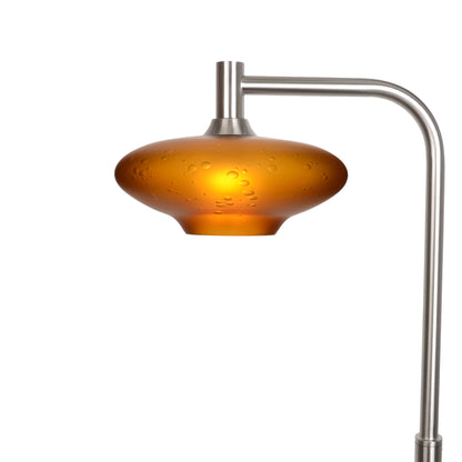 951 Floor Lamp-Glass-Bicycle Glass Co-Celestial-Golden Amber-Brushed Nickel-Bicycle Glass Co