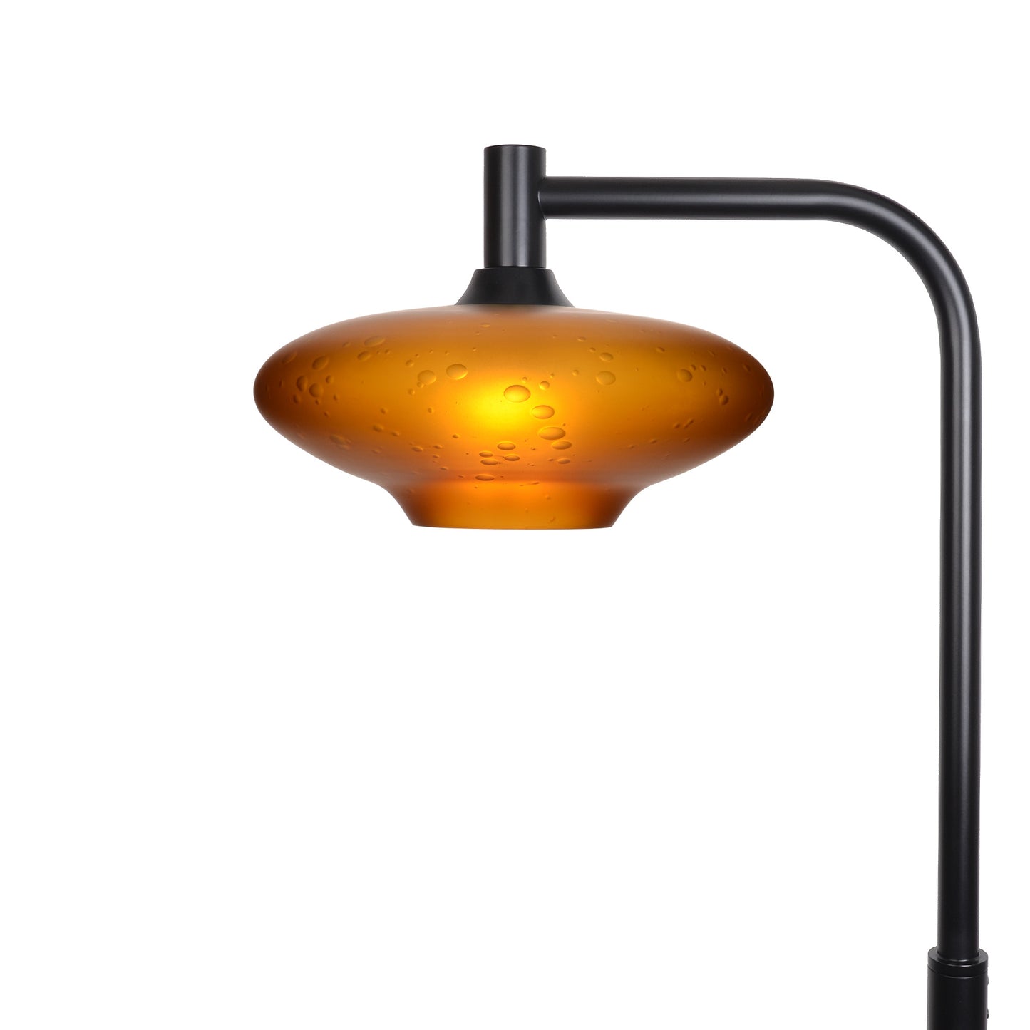 951 Floor Lamp-Glass-Bicycle Glass Co-Celestial-Golden Amber-Matte Black-Bicycle Glass Co