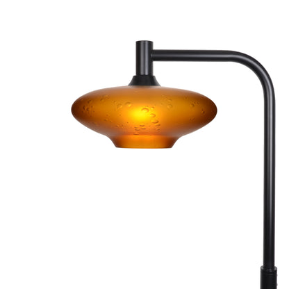 951 Floor Lamp-Glass-Bicycle Glass Co-Celestial-Golden Amber-Matte Black-Bicycle Glass Co