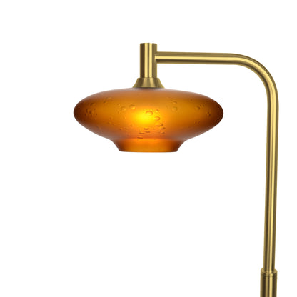 951 Floor Lamp-Glass-Bicycle Glass Co-Celestial-Golden Amber-Polished Brass-Bicycle Glass Co