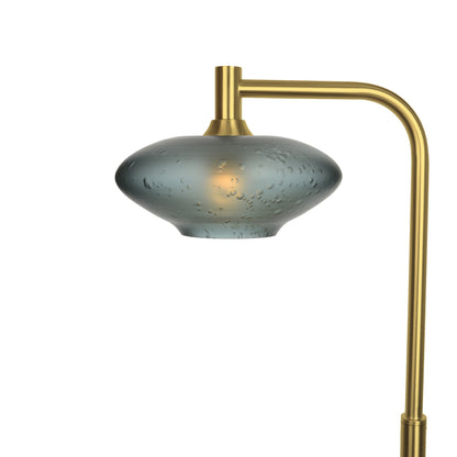 951 Floor Lamp-Glass-Bicycle Glass Co-Celestial-Slate Gray-Polished Brass-Bicycle Glass Co