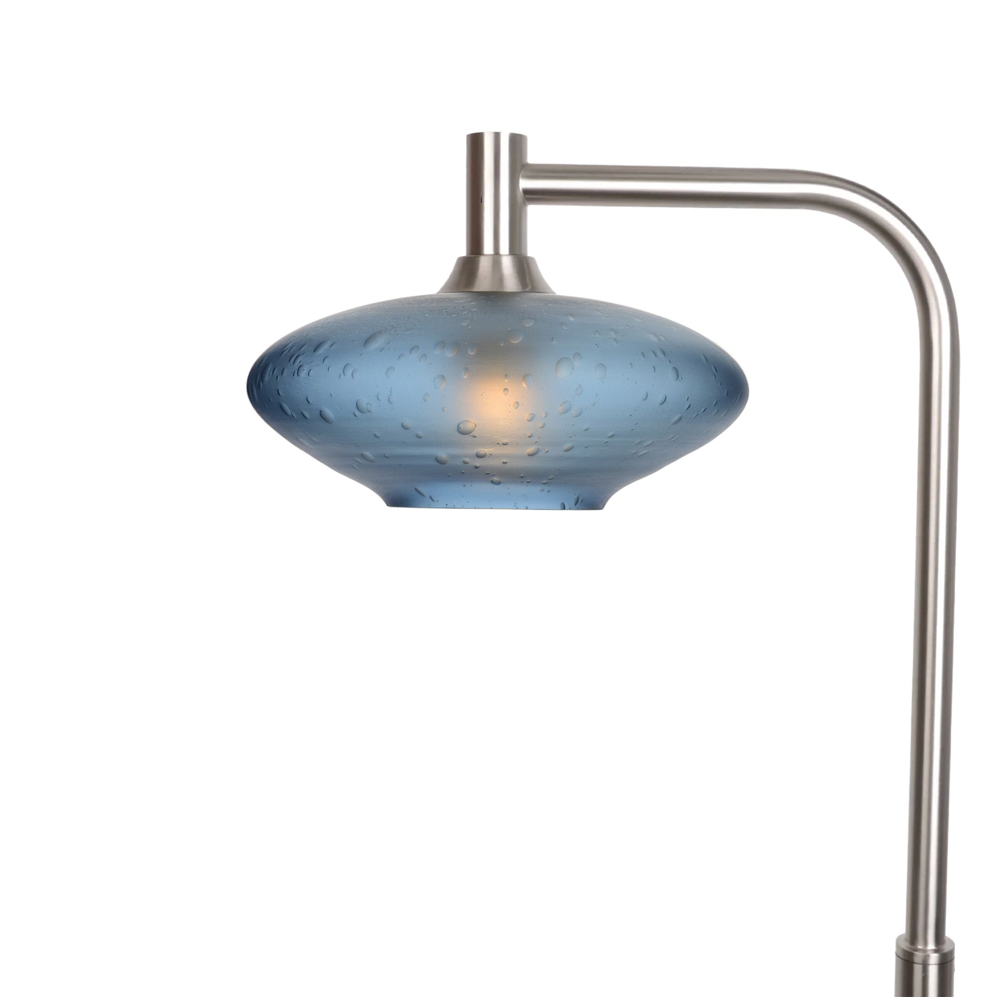 951 Floor Lamp-Glass-Bicycle Glass Co-Celestial-Steel Blue-Brushed Nickel-Bicycle Glass Co