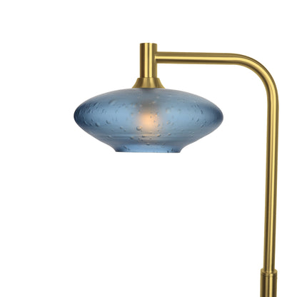 951 Floor Lamp-Glass-Bicycle Glass Co-Celestial-Steel Blue-Polished Brass-Bicycle Glass Co