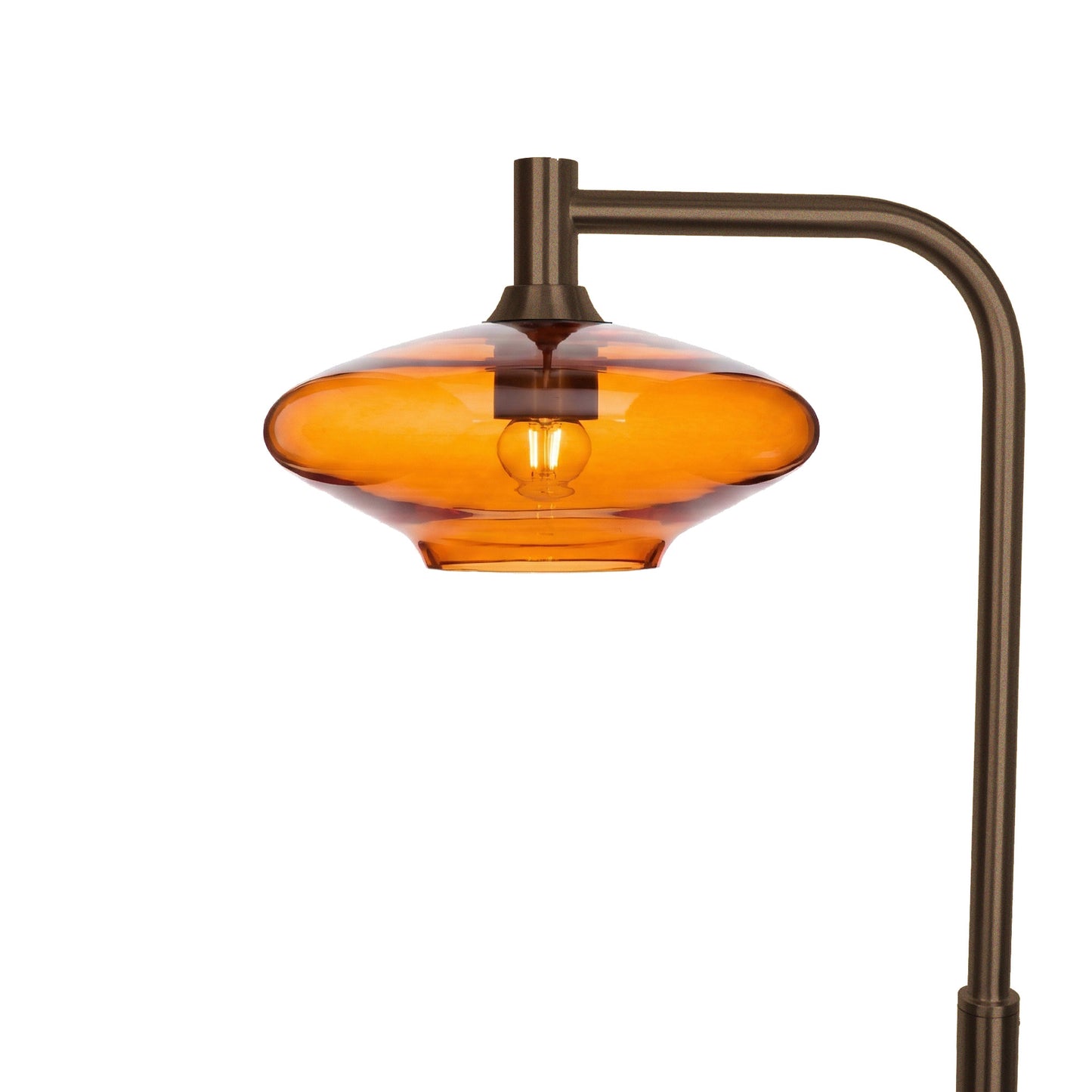 951 Floor Lamp-Glass-Bicycle Glass Co-Lucent-Golden Amber-Antique Bronze-Bicycle Glass Co