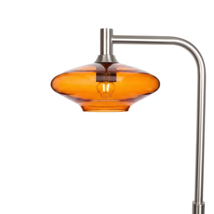 951 Floor Lamp-Glass-Bicycle Glass Co-Lucent-Golden Amber-Brushed Nickel-Bicycle Glass Co