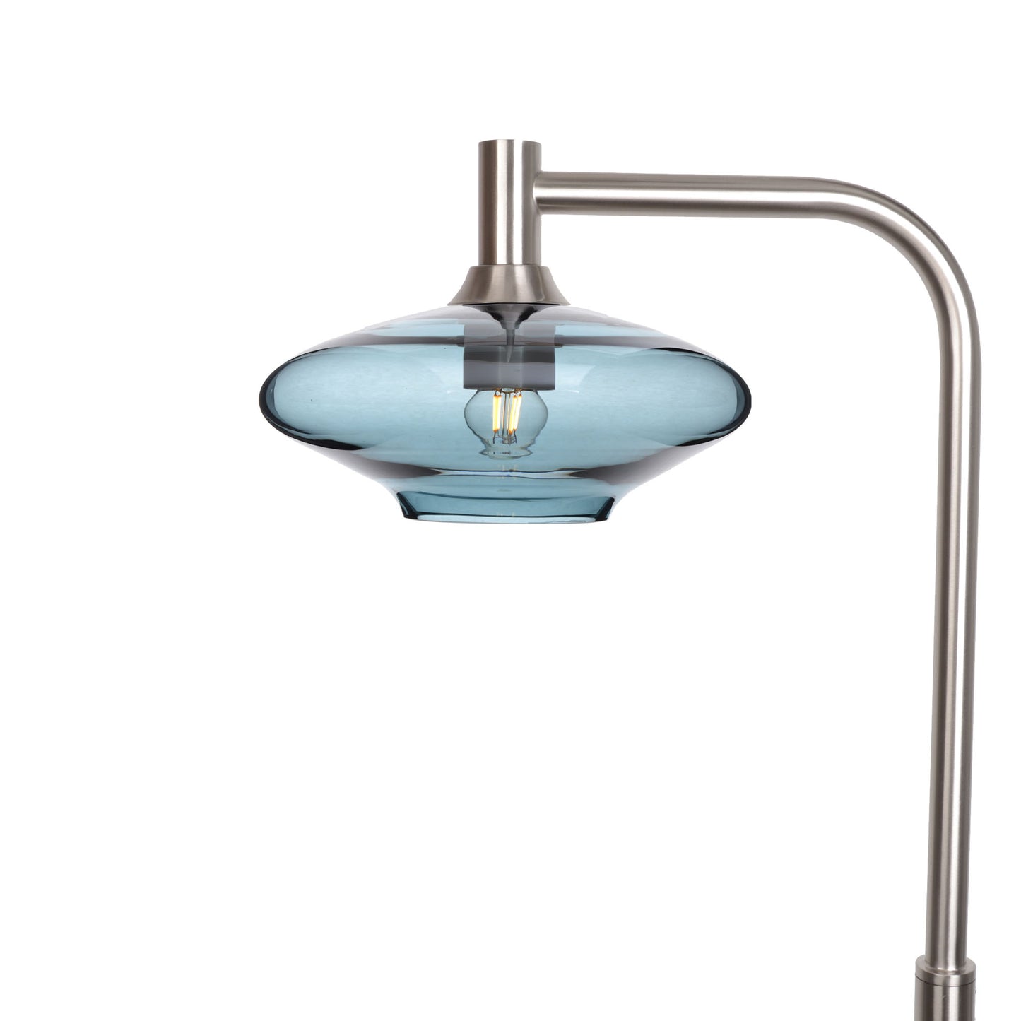 951 Floor Lamp-Glass-Bicycle Glass Co-Lucent-Slate Gray-Brushed Nickel-Bicycle Glass Co