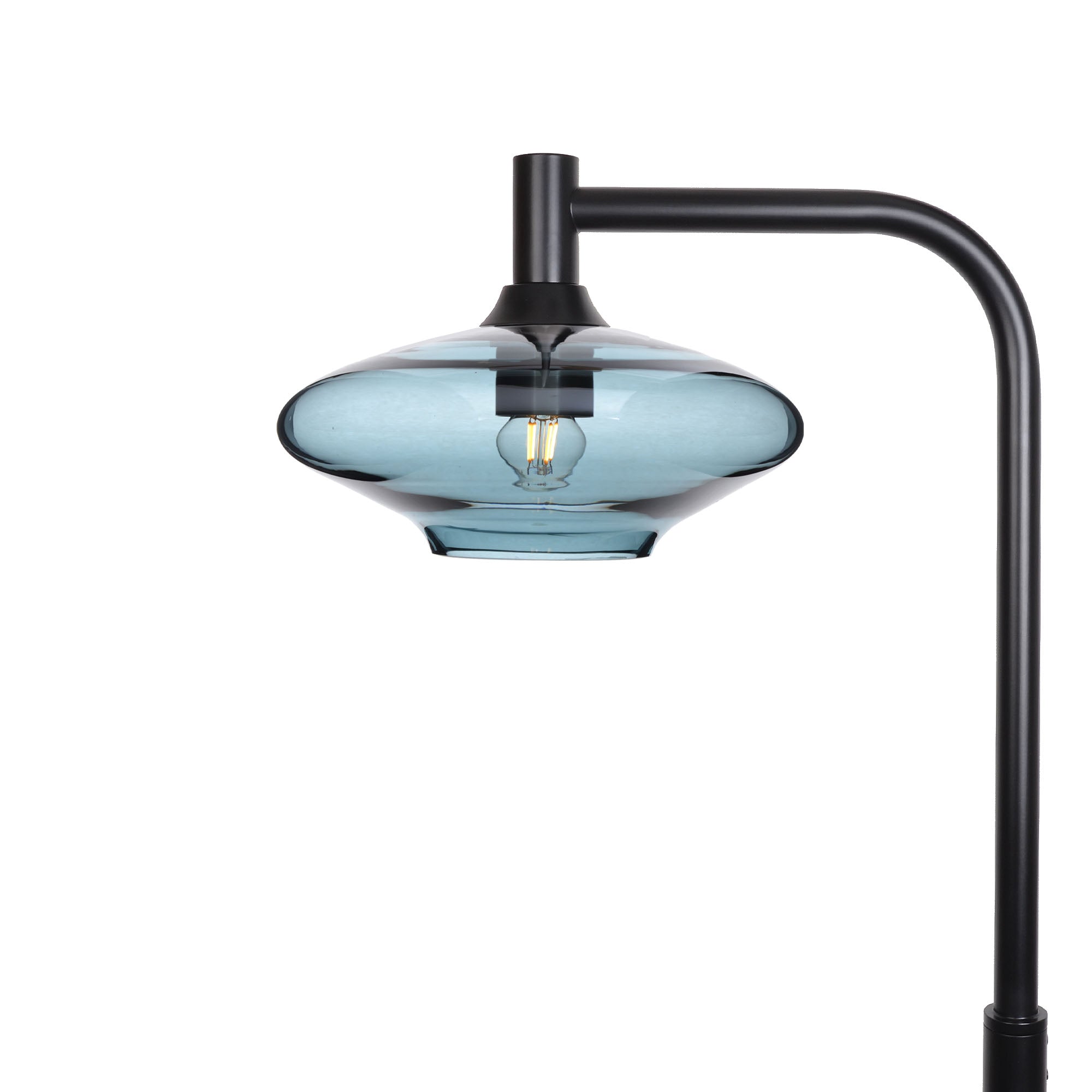 951 Floor Lamp-Glass-Bicycle Glass Co-Lucent-Slate Gray-Matte Black-Bicycle Glass Co