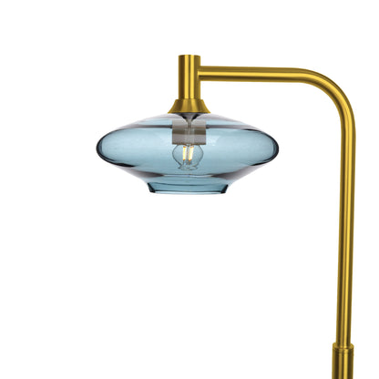 951 Floor Lamp-Glass-Bicycle Glass Co-Lucent-Slate Gray-Polished Brass-Bicycle Glass Co