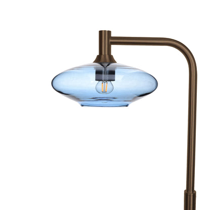 951 Floor Lamp-Glass-Bicycle Glass Co-Lucent-Steel Blue-Antique Bronze-Bicycle Glass Co