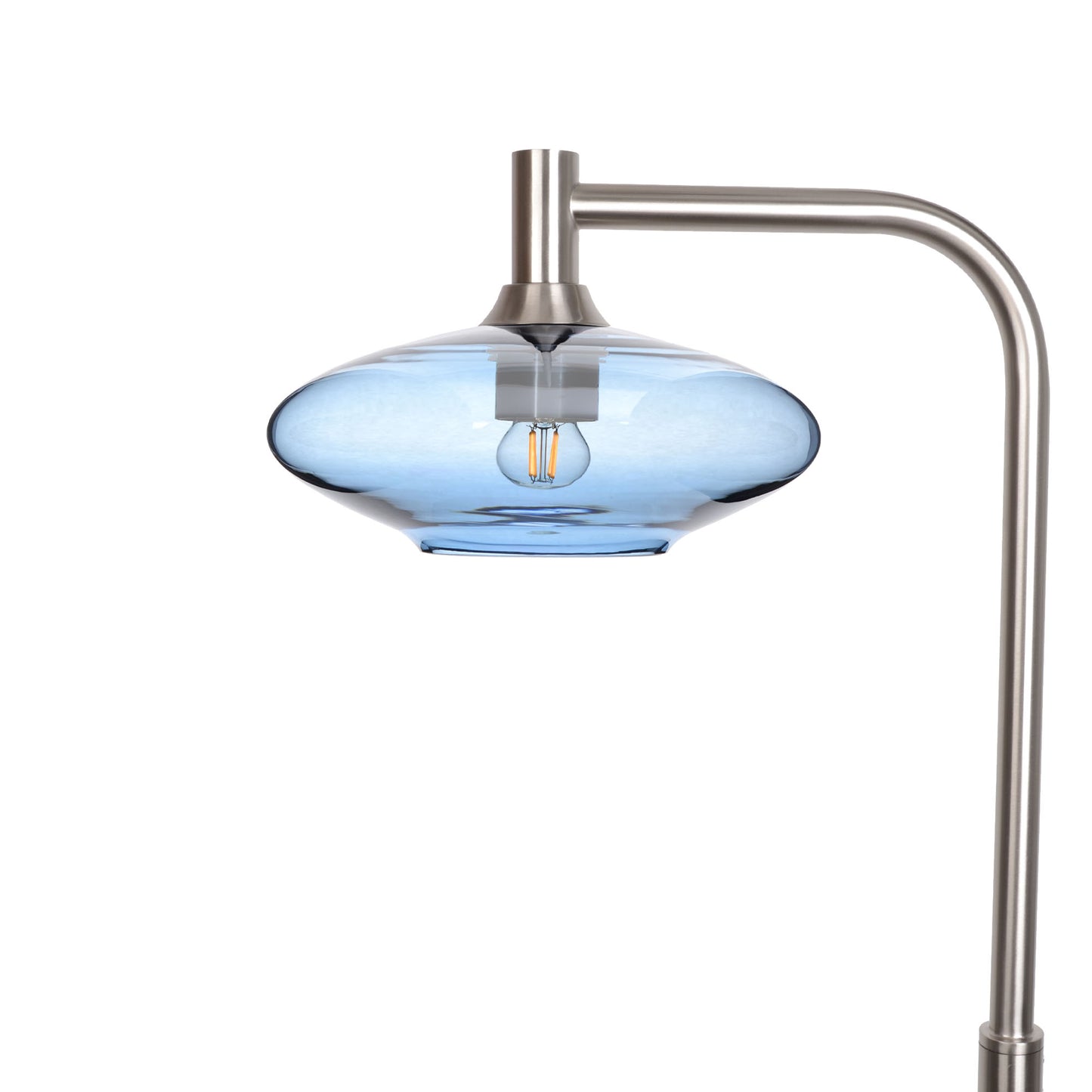 951 Floor Lamp-Glass-Bicycle Glass Co-Lucent-Steel Blue-Brushed Nickel-Bicycle Glass Co