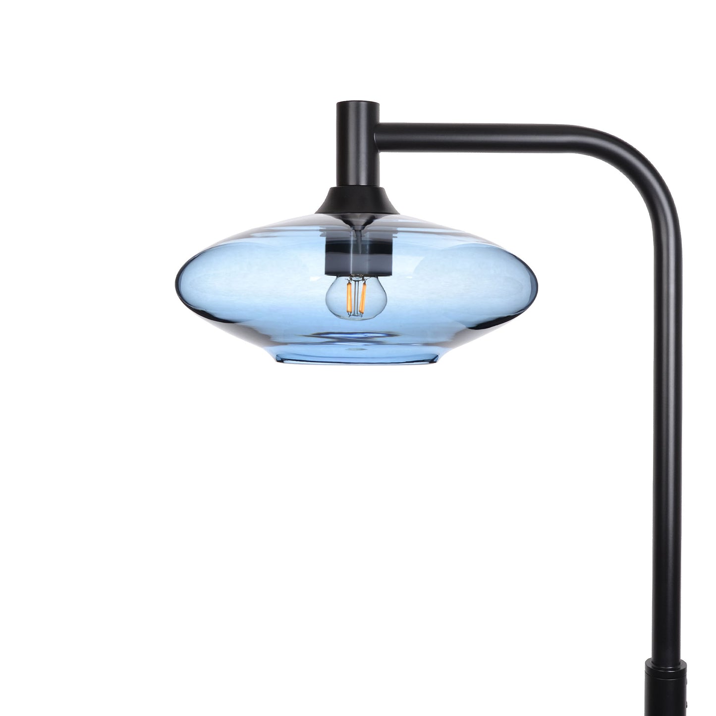 951 Floor Lamp-Glass-Bicycle Glass Co-Lucent-Steel Blue-Matte Black-Bicycle Glass Co