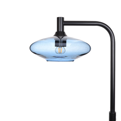 951 Floor Lamp-Glass-Bicycle Glass Co-Lucent-Steel Blue-Matte Black-Bicycle Glass Co