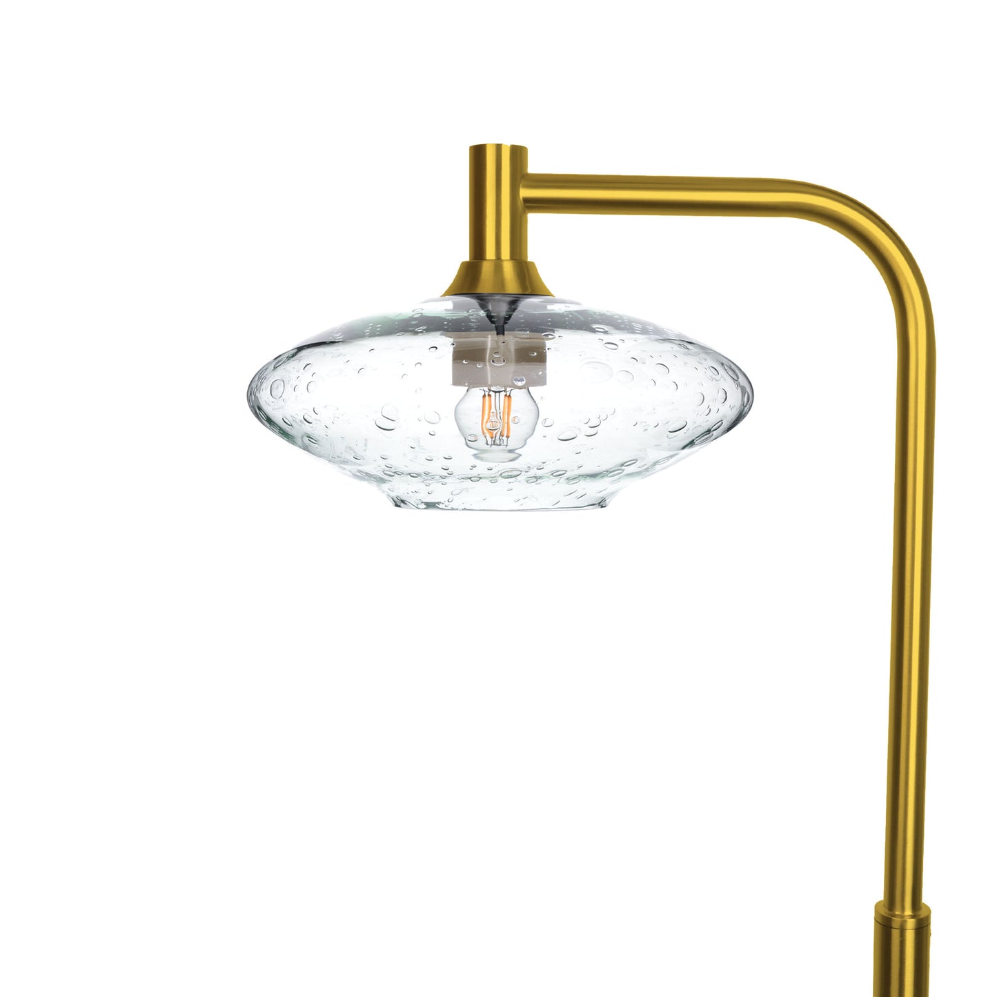951 Floor Lamp-Glass-Bicycle Glass Co-Lunar-Eco Clear-Polished Brass-Bicycle Glass Co
