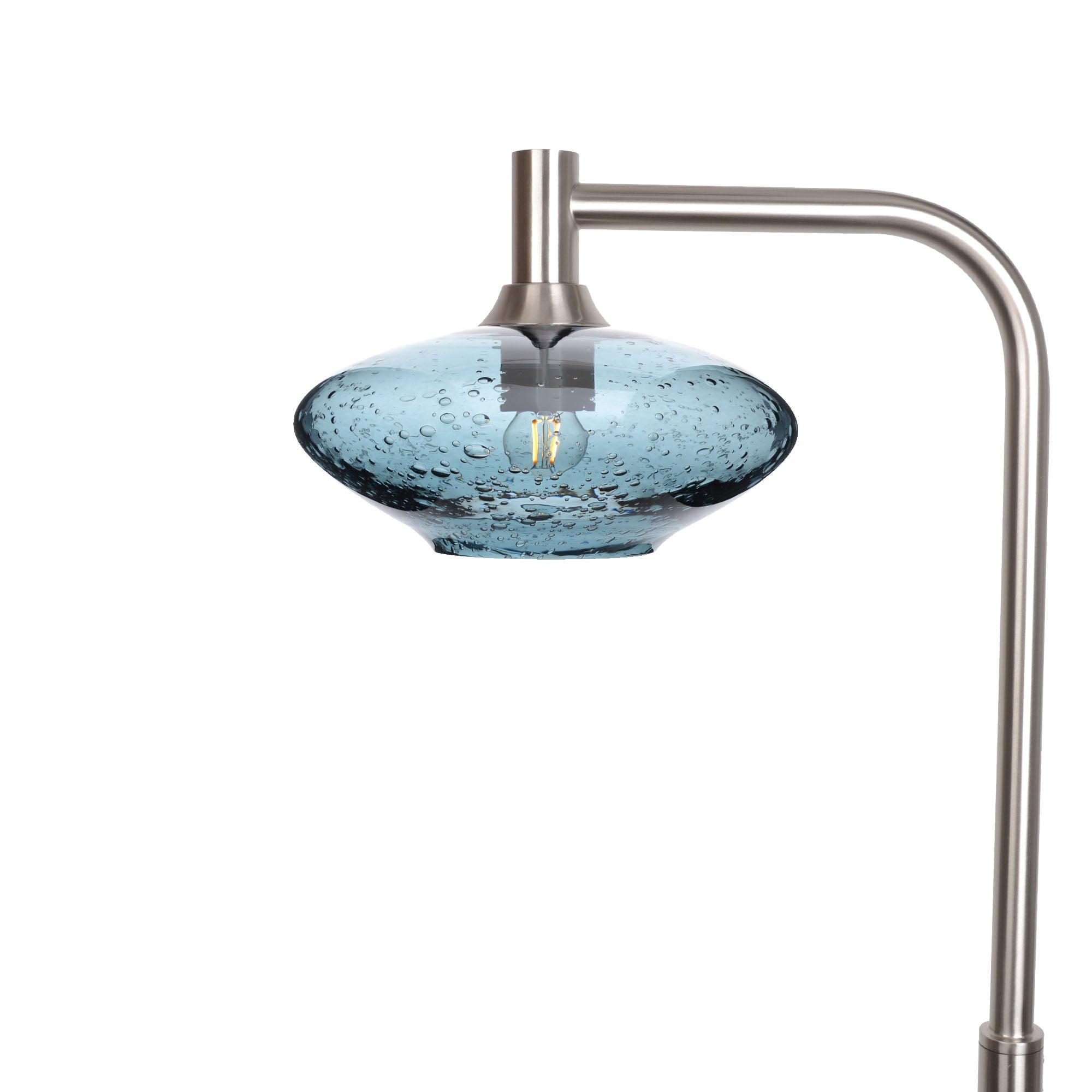 951 Floor Lamp-Glass-Bicycle Glass Co-Lunar-Slate Gray-Brushed Nickel-Bicycle Glass Co