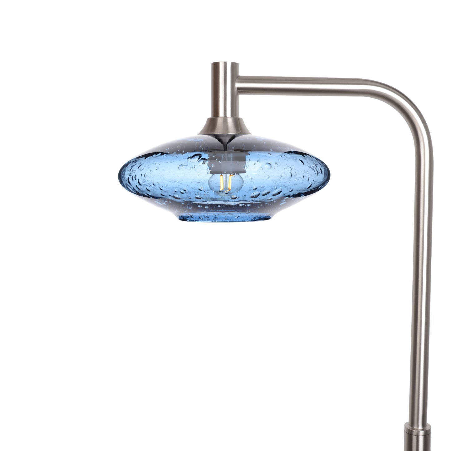 951 Floor Lamp-Glass-Bicycle Glass Co-Lunar-Steel Blue-Brushed Nickel-Bicycle Glass Co