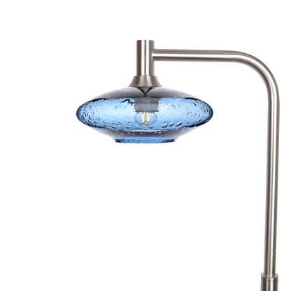 951 Floor Lamp-Glass-Bicycle Glass Co-Lunar-Steel Blue-Brushed Nickel-Bicycle Glass Co