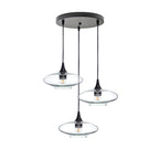 951 Lucent: 3 Pendant Cascade Chandelier-Glass-Bicycle Glass Co - Hotshop-Eco Clear-Matte Black-Bicycle Glass Co