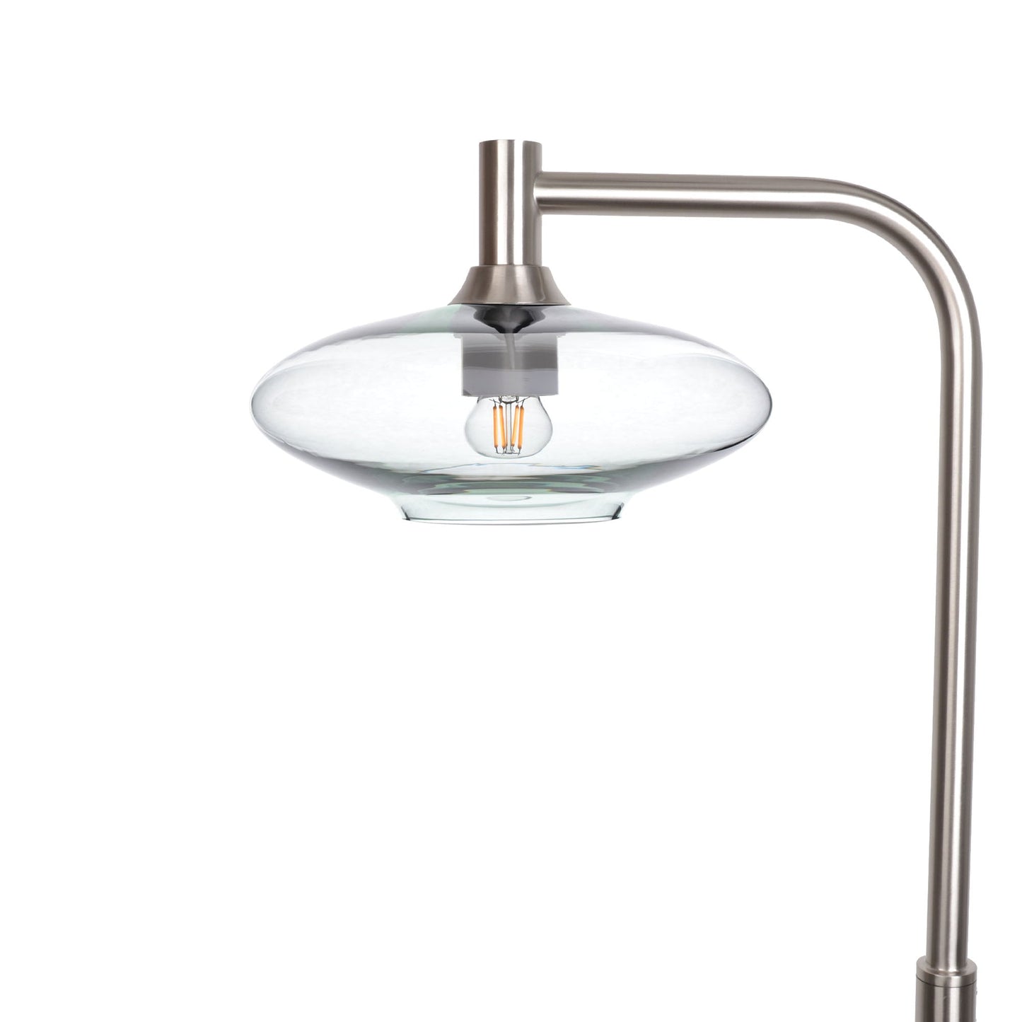 951 Lucent: Floor Lamp-Glass-Bicycle Glass Co - Hotshop-Eco Clear-Brushed Nickel-Bicycle Glass Co