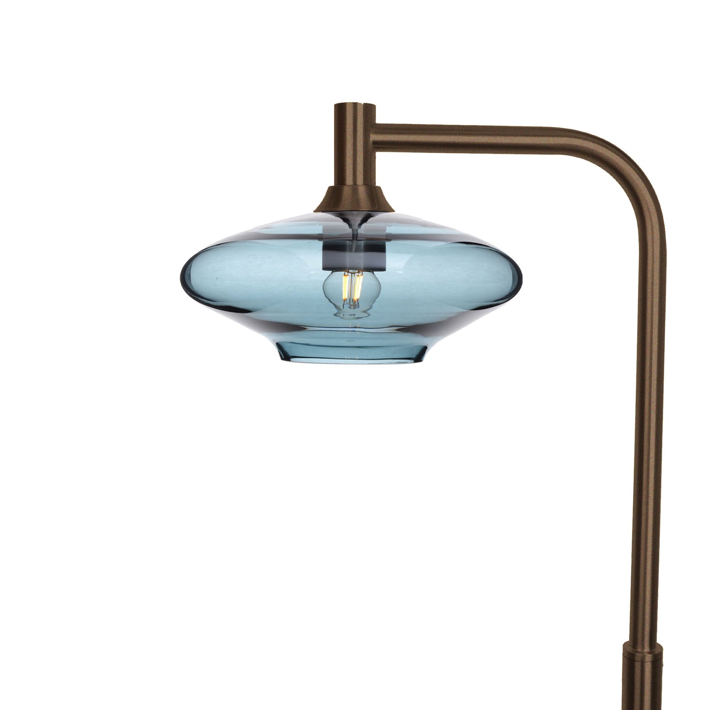 951 Lucent: Floor Lamp-Glass-Bicycle Glass Co - Hotshop-Slate Gray-Antique Bronze-Bicycle Glass Co