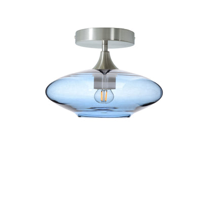 951 Lucent: Semi Flush Light-Glass-Bicycle Glass Co - Hotshop-Steel Blue-Brushed Nickel-Bicycle Glass Co