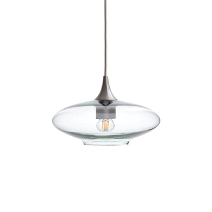 951 Lucent: Single Pendant Light-Glass-Bicycle Glass Co - Hotshop-Eco Clear-Brushed Nickel-Bicycle Glass Co