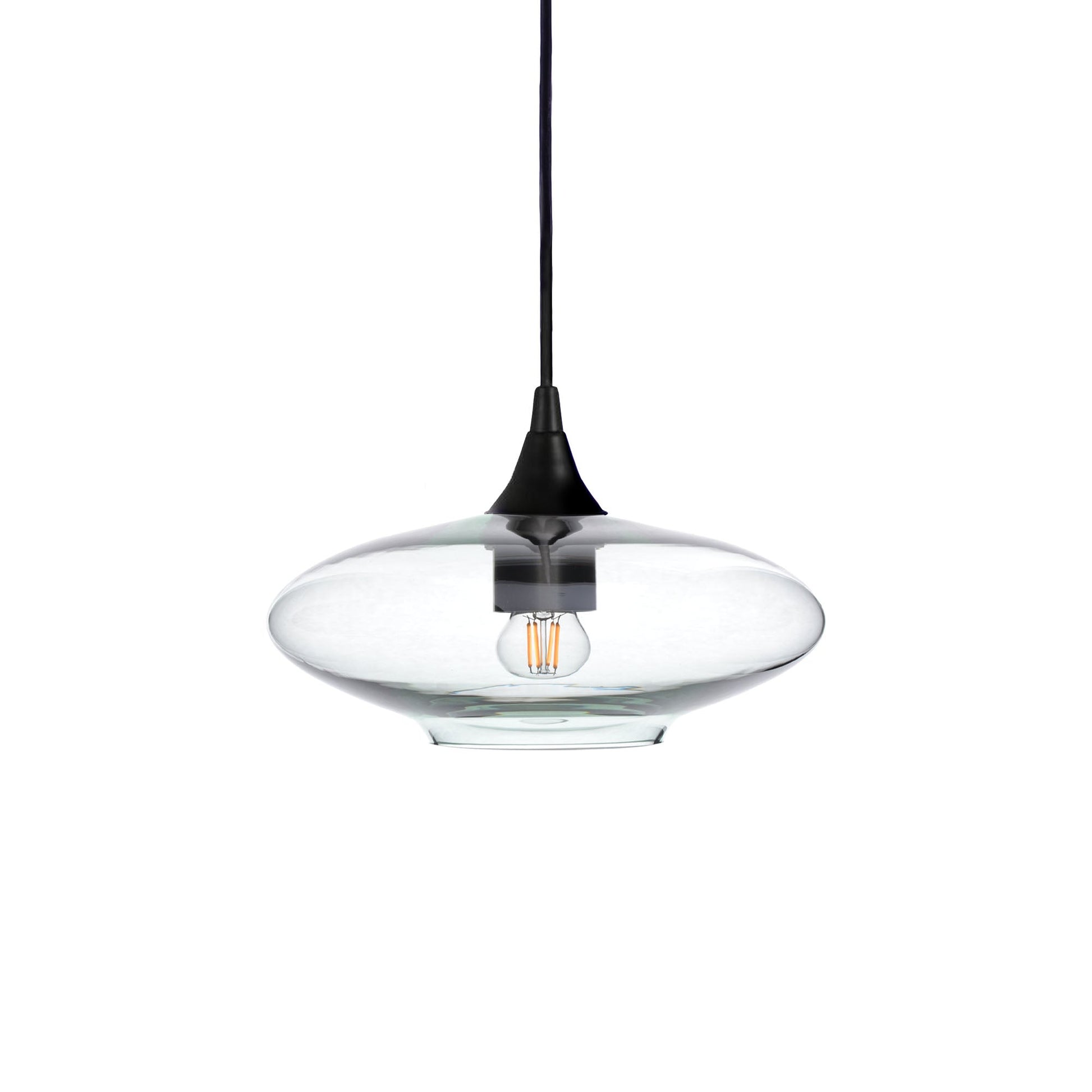 951 Lucent: Single Pendant Light-Glass-Bicycle Glass Co - Hotshop-Eco Clear-Matte Black-Bicycle Glass Co