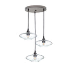 951 Lunar: 3 Pendant Cascade Chandelier-Glass-Bicycle Glass Co - Hotshop-Eco Clear-Antique Bronze-Bicycle Glass Co