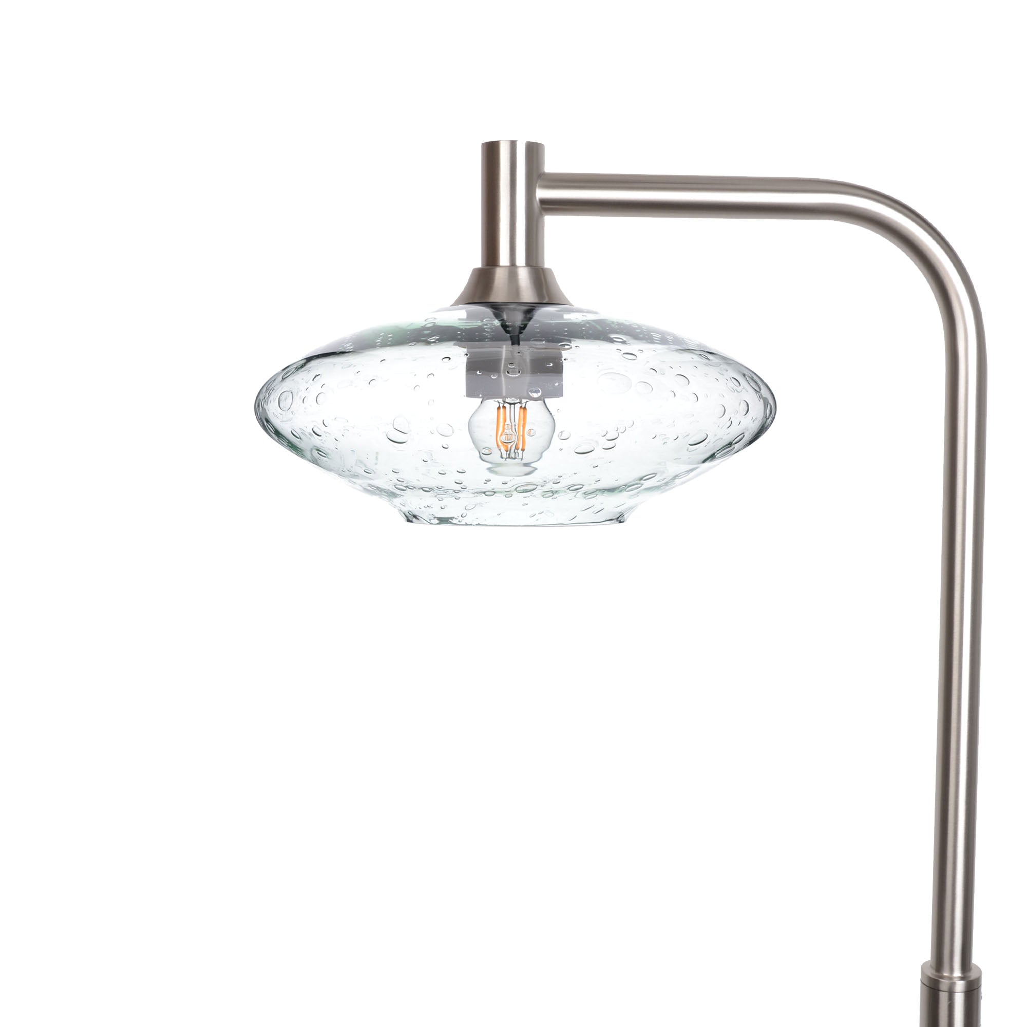 951 Lunar: Floor Lamp-Glass-Bicycle Glass Co - Hotshop-Eco Clear-Brushed Nickel-Bicycle Glass Co