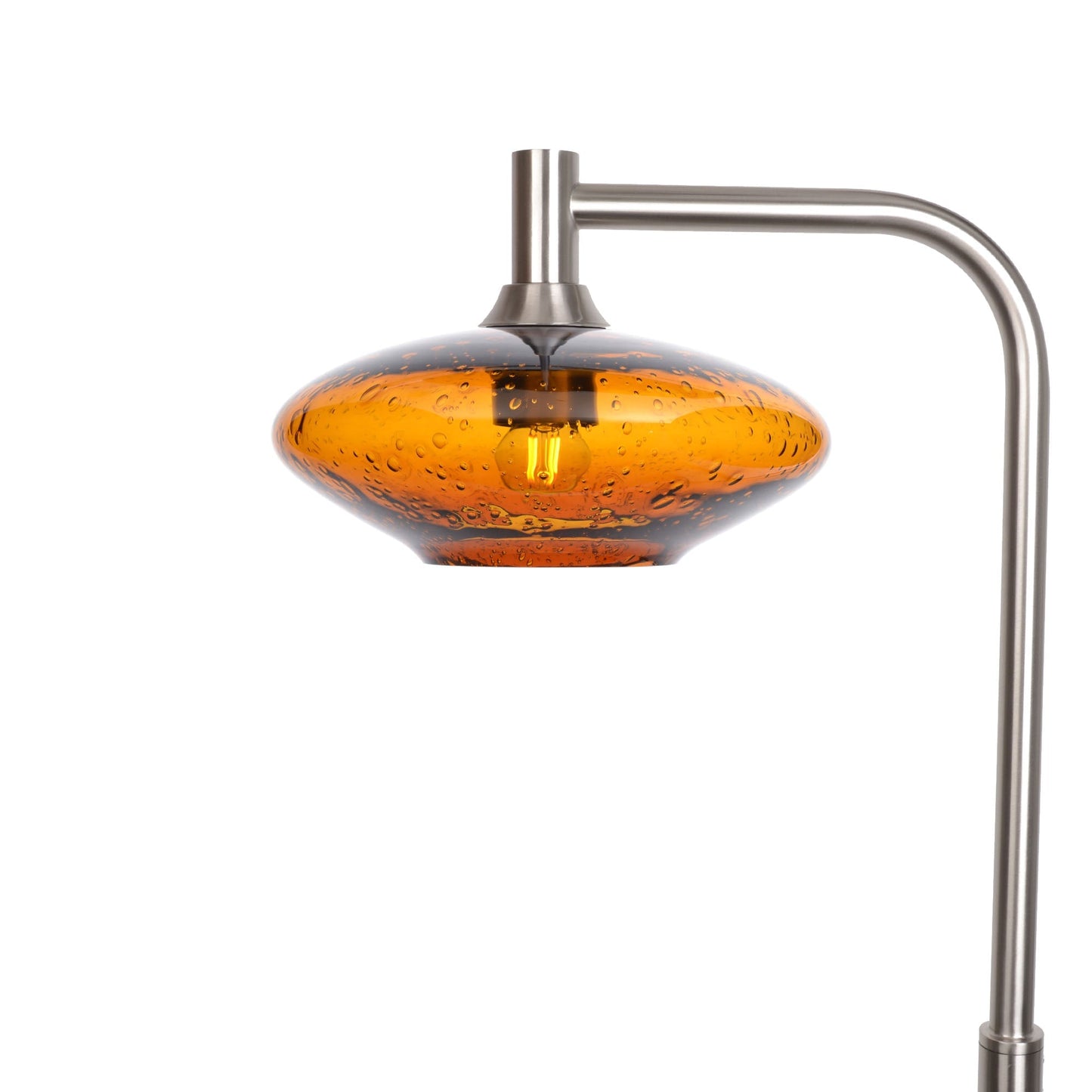 951 Lunar: Floor Lamp-Glass-Bicycle Glass Co - Hotshop-Golden Amber-Brushed Nickel-Bicycle Glass Co