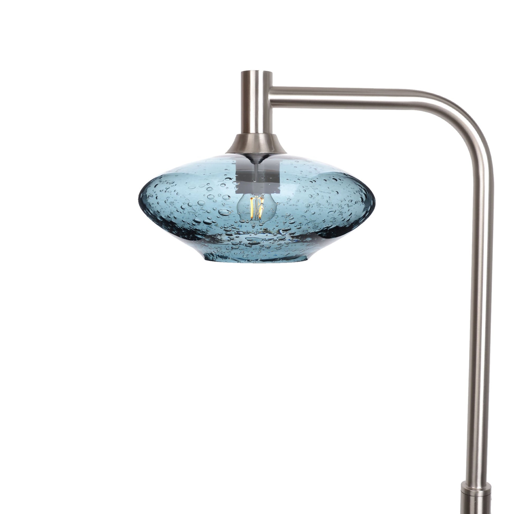 951 Lunar: Floor Lamp-Glass-Bicycle Glass Co - Hotshop-Slate Gray-Brushed Nickel-Bicycle Glass Co